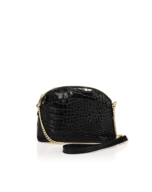 Bolso de hombro de piel Vian negro - 23x8x18 cm
