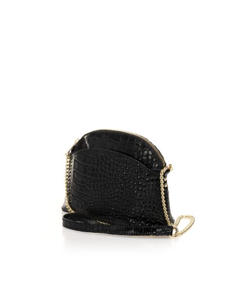 Bolso de hombro de piel Vian negro - 23x8x18 cm