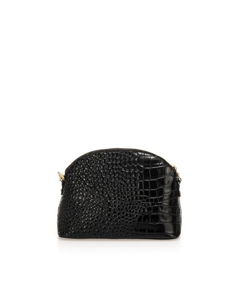 Bolso de hombro de piel Vian negro - 23x8x18 cm