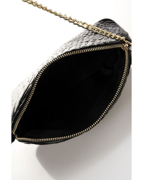 Bolso de hombro de piel Vian negro - 23x8x18 cm