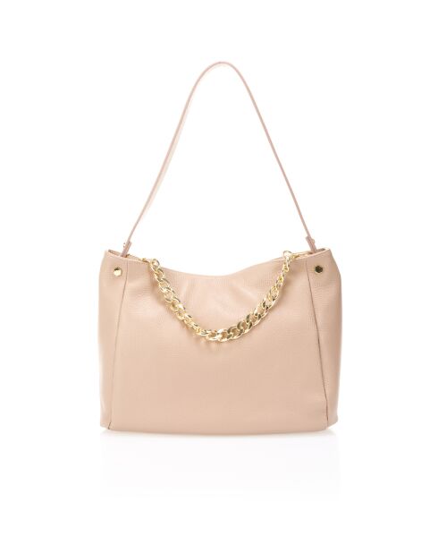 Borsa a tracolla Serena in pelle color cipria - 35x16x26 cm