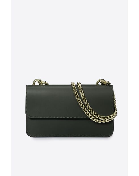 Tess grüne Schultertasche aus Leder - 25x5x15 cm