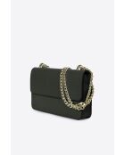 Tess grüne Schultertasche aus Leder - 25x5x15 cm
