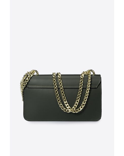Tess grüne Schultertasche aus Leder - 25x5x15 cm