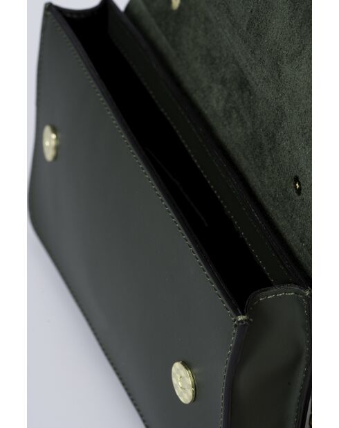 Tess grüne Schultertasche aus Leder - 25x5x15 cm