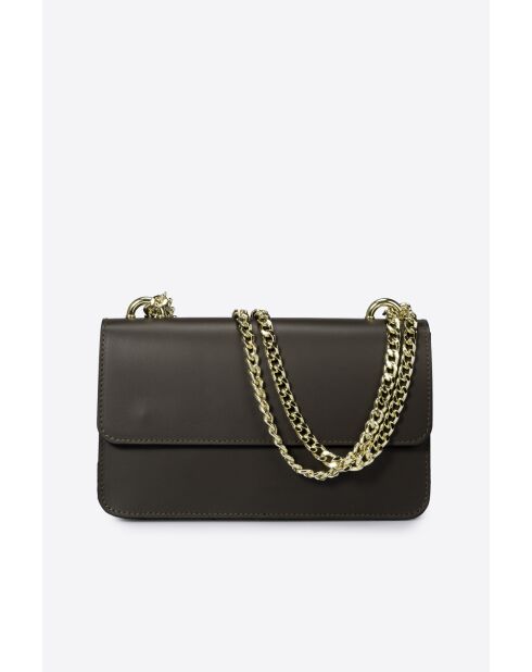 Tess Braune Schultertasche aus Leder - 25x5x15 cm
