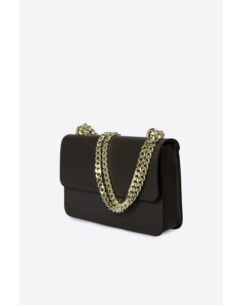 Tess Braune Schultertasche aus Leder - 25x5x15 cm