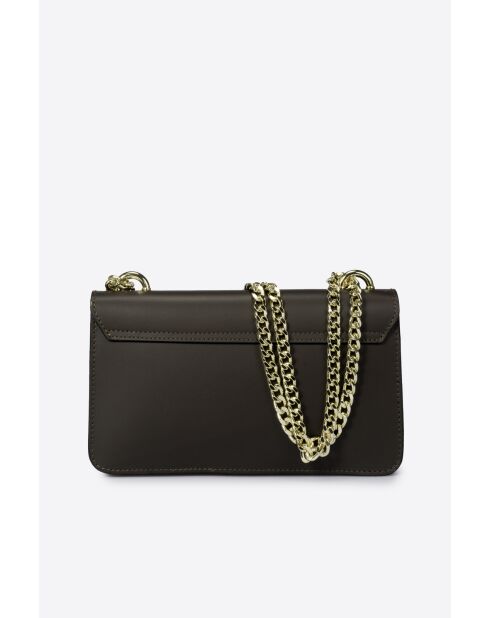 Tess Braune Schultertasche aus Leder - 25x5x15 cm