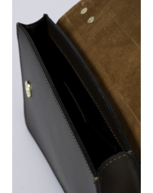 Tess Braune Schultertasche aus Leder - 25x5x15 cm