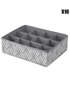 Lot de 10 tiroirs organisateurs 12 compartiments motifs éventails