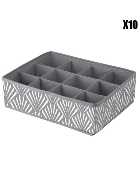 Lot de 10 tiroirs organisateurs 12 compartiments motifs éventails