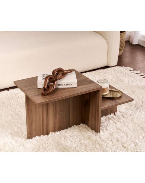 Table basse 2 niveaux l77 cm - harmony