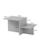 Table basse 2 niveaux l77 cm - harmony