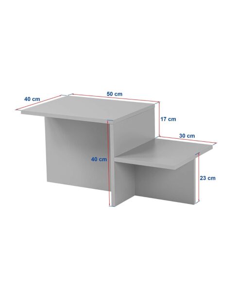 Table basse 2 niveaux l77 cm - harmony