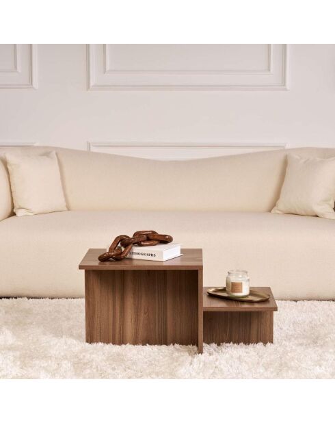 Table basse 2 niveaux l77 cm - harmony