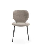 Lot de 2 chaises en tissu avec pieds en métal noir l50 cm - lucy