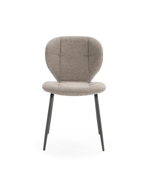 Lot de 2 chaises en tissu avec pieds en métal noir l50 cm - lucy
