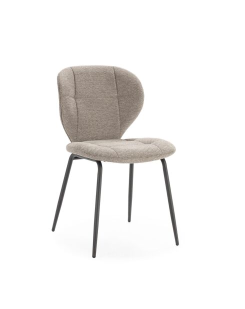 Lot de 2 chaises en tissu avec pieds en métal noir l50 cm - lucy