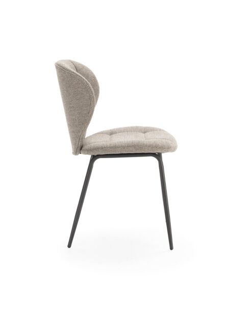 Lot de 2 chaises en tissu avec pieds en métal noir l50 cm - lucy