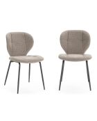 Lot de 2 chaises en tissu avec pieds en métal noir l50 cm - lucy