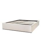 Lit coffre 160x200 cm en velours côtelé beige - romy