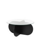 Table basse avec pieds croisés et plateau en verre trempé d75 cm - aeris