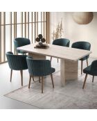 Table à manger avec plateau rectangulaire et 2 pieds l180 cm - loft