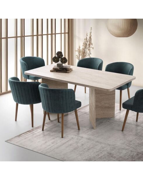 Table à manger avec plateau rectangulaire et 2 pieds l180 cm - loft