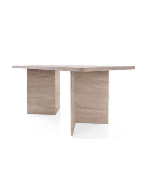 Table à manger avec plateau rectangulaire et 2 pieds l180 cm - loft