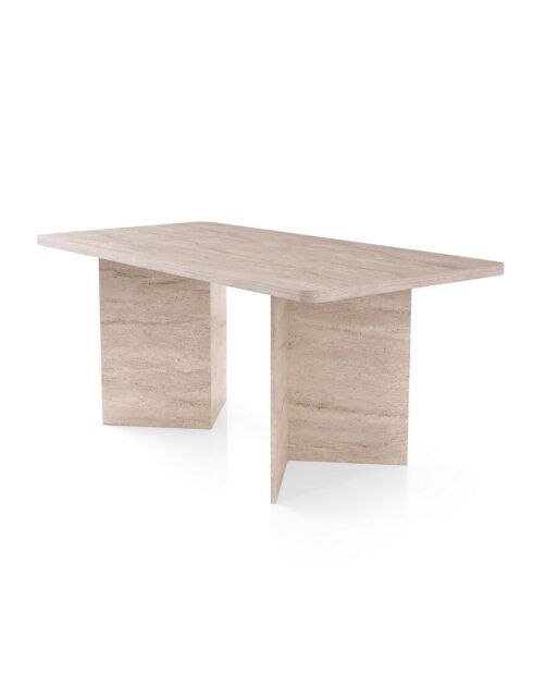Table à manger avec plateau rectangulaire et 2 pieds l180 cm - loft