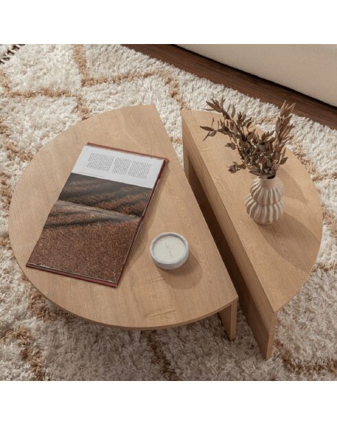 Lot de 2 tables basses l90 cm - orion