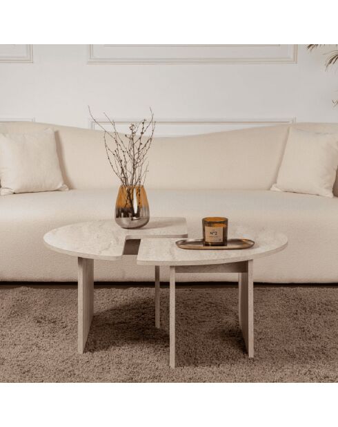 Lot de 2 tables basses l90 cm - moira
