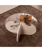 Table basse avec pieds croisés et plateau en verre trempé d75 cm - aeris