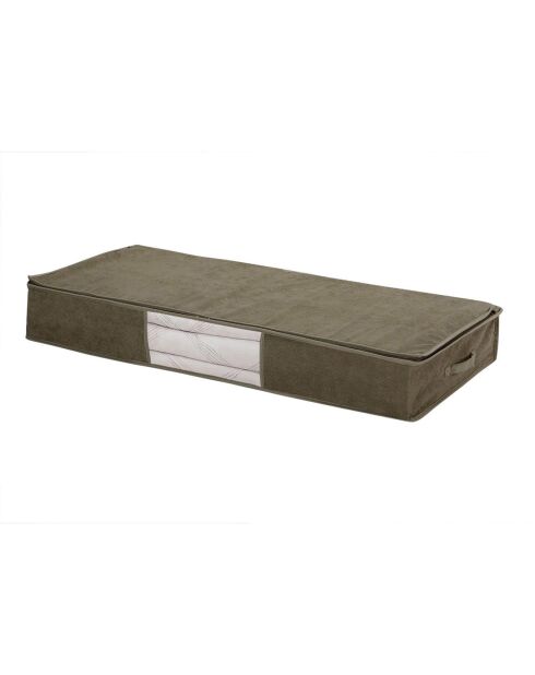 Housse de rangement dessous de lit en velours côtelé kaki - l107 cm