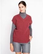 Pull sans manches Adele bordeaux