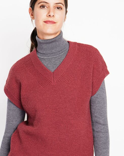 Pull sans manches Adele bordeaux