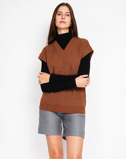 Pull sans manches Adele marron
