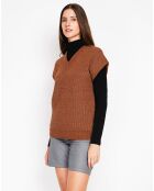 Pull sans manches Adele marron