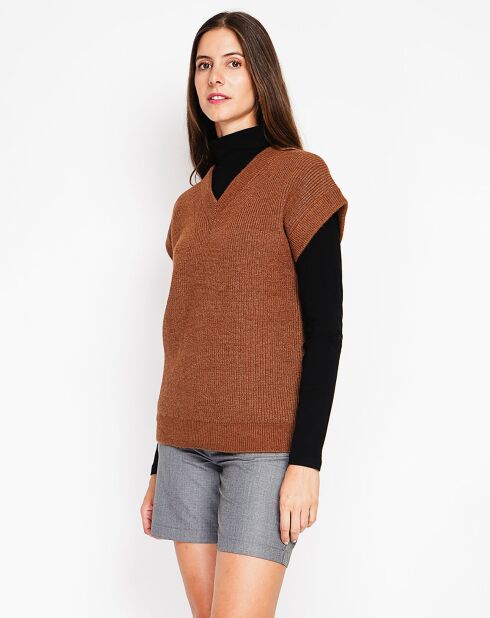 Pull sans manches Adele marron
