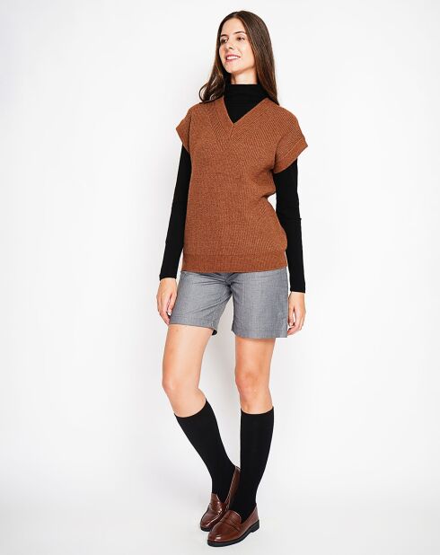 Pull sans manches Adele marron