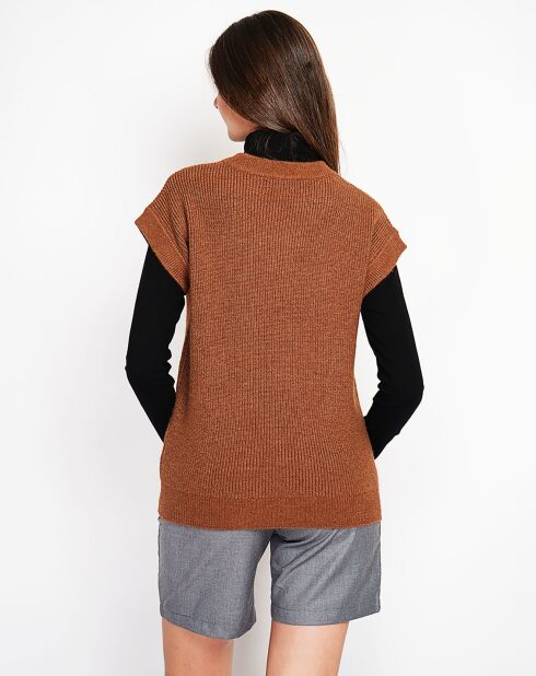 Pull sans manches Adele marron