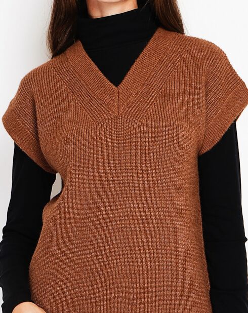 Pull sans manches Adele marron