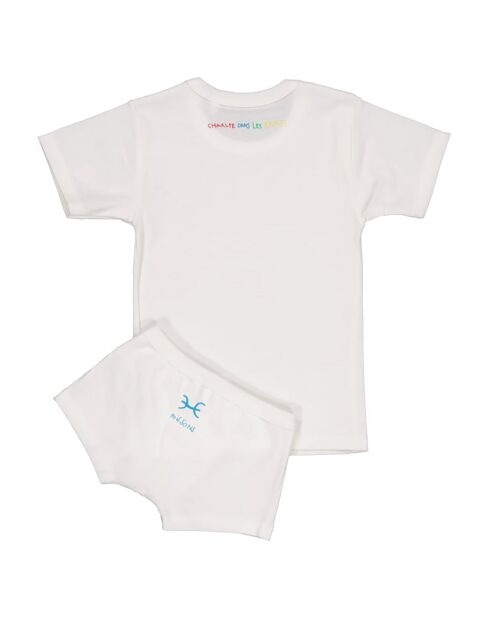 T-Shirt & Boxer Poissons blanc