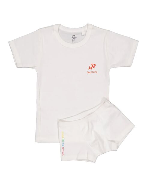 T-Shirt & Boxer Sagittaire blanc