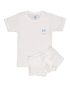 T-Shirt & Boxer Poissons blanc