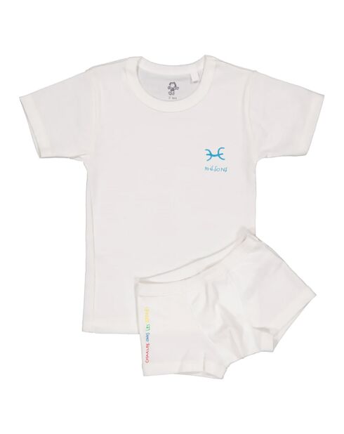 T-Shirt & Boxer Poissons blanc