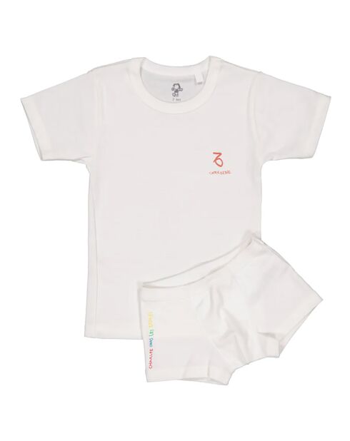 T-Shirt & Boxer Capricorne blanc