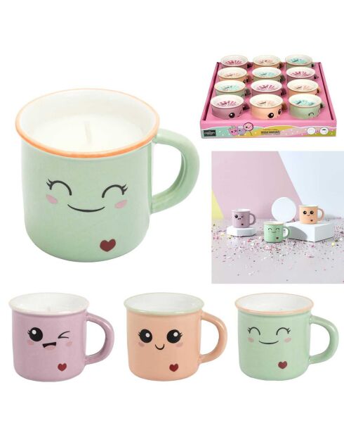 Bougie parfumée Tasse Kawaii coloris aléatoire multicolore
