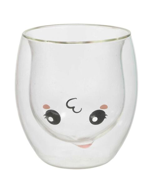 Mug double paroi Animaux Kawaii modèle aléatoire 25cl transparent