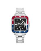 Montre Femme en Acier Mathy Square argenté/noir/rouge/bleu